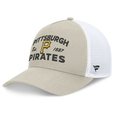 Stone Pittsburgh Pirates Fanatics A-Frame Trucker Adjustable Hat