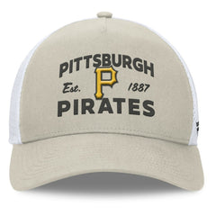 Stone Pittsburgh Pirates Fanatics A-Frame Trucker Adjustable Hat