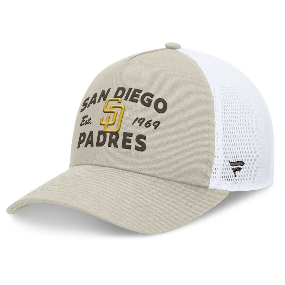 Stone San Diego Padres Fanatics A-Frame Trucker Adjustable Hat