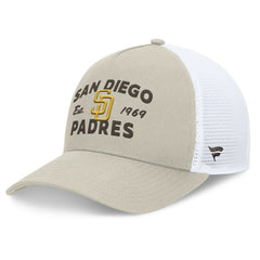 Stone San Diego Padres Fanatics A-Frame Trucker Adjustable Hat