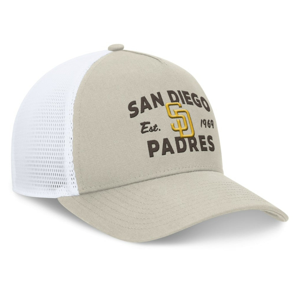 Stone San Diego Padres Fanatics A-Frame Trucker Adjustable Hat