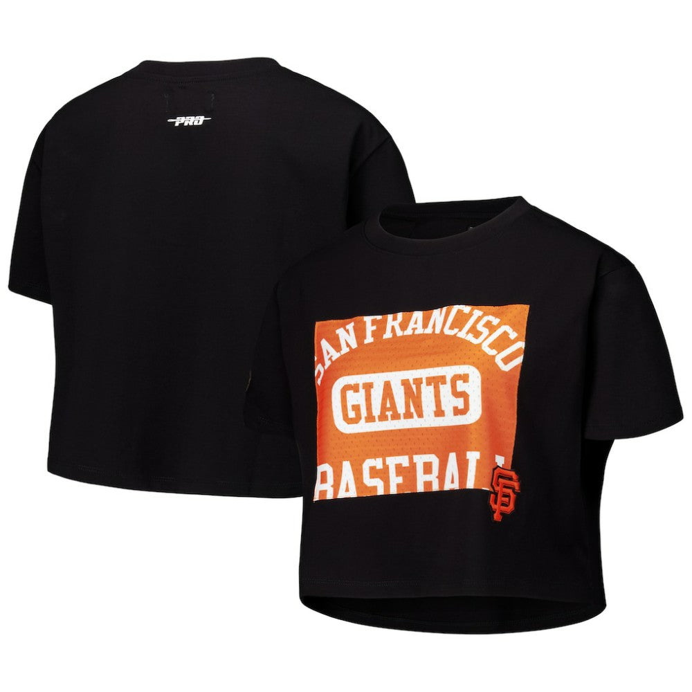 Black San Francisco Giants Pro Standard Women's Made To Play Boxy Cropped T-Shirt