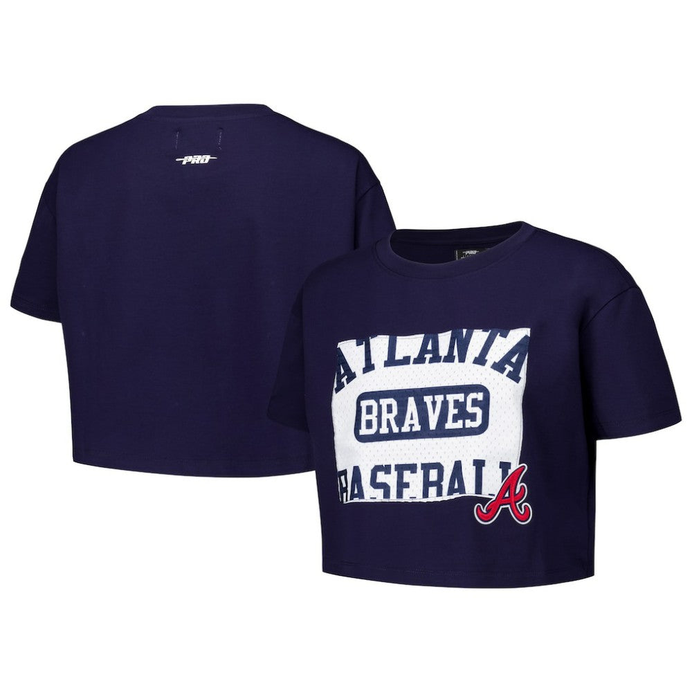 Navy Atlanta Braves Pro Standard Women's Made To Play Boxy Cropped T-Shirt