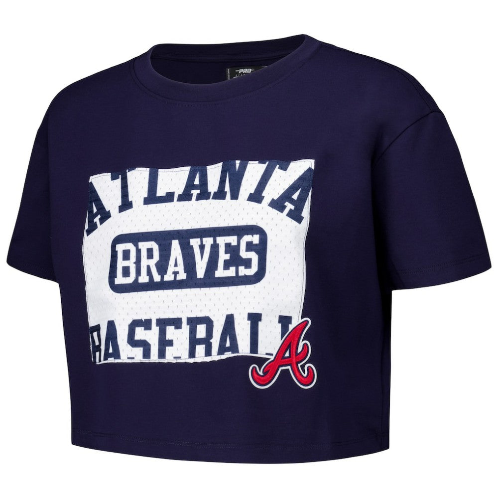 Navy Atlanta Braves Pro Standard Women's Made To Play Boxy Cropped T-Shirt