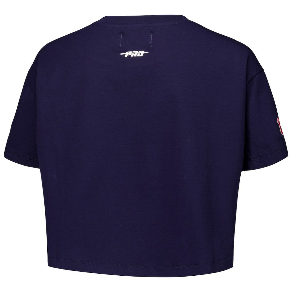 Navy Atlanta Braves Pro Standard Women's Made To Play Boxy Cropped T-Shirt