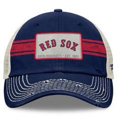 Navy/Natural Boston Red Sox Fanatics  Heritage Stripe Trucker Adjustable Hat