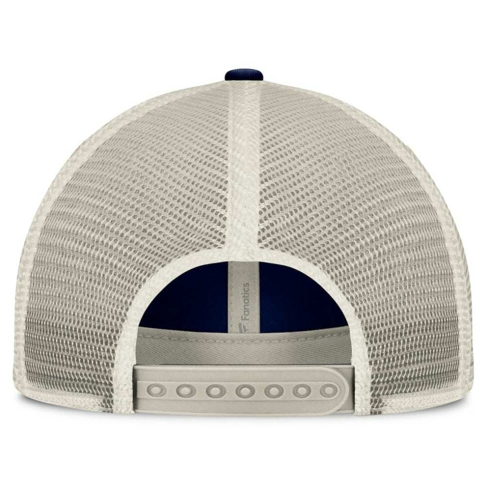 Navy/Natural Boston Red Sox Fanatics  Heritage Stripe Trucker Adjustable Hat