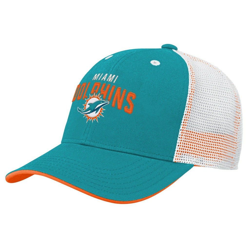 Youth Core Lockup Trucker Adjustable Hat - Miami Dolphins Hats
