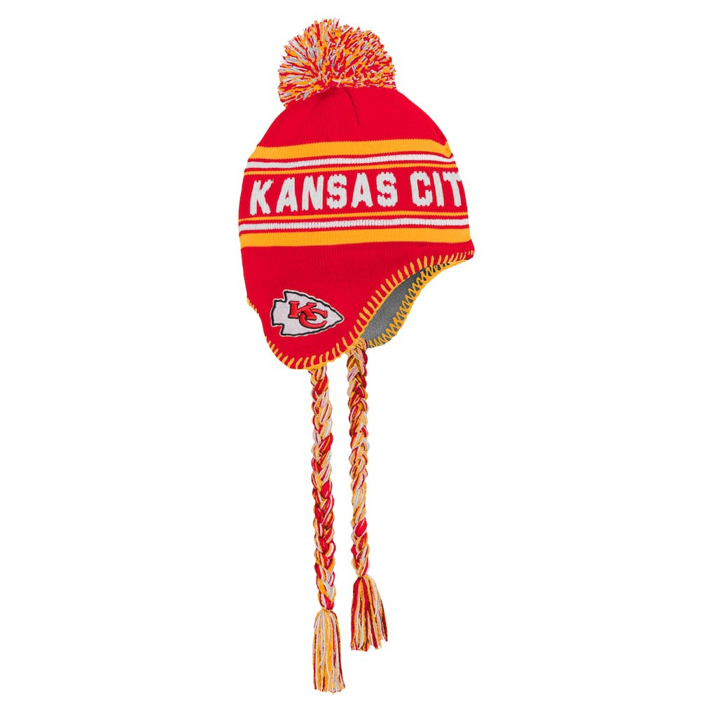 Youth Jacquard Tassel Knit Hat with Pom - Kansas City Chiefs Hats