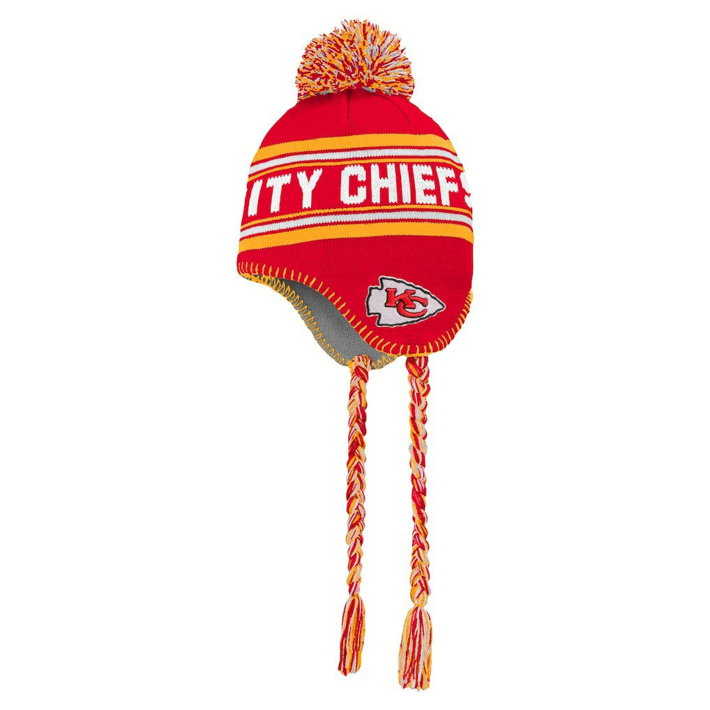 Youth Jacquard Tassel Knit Hat with Pom - Kansas City Chiefs Hats