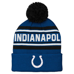 Preschool Jacquard Cuffed Knit Hat with Pom - Indianapolis Colts Hats