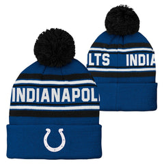 Preschool Jacquard Cuffed Knit Hat with Pom - Indianapolis Colts Hats