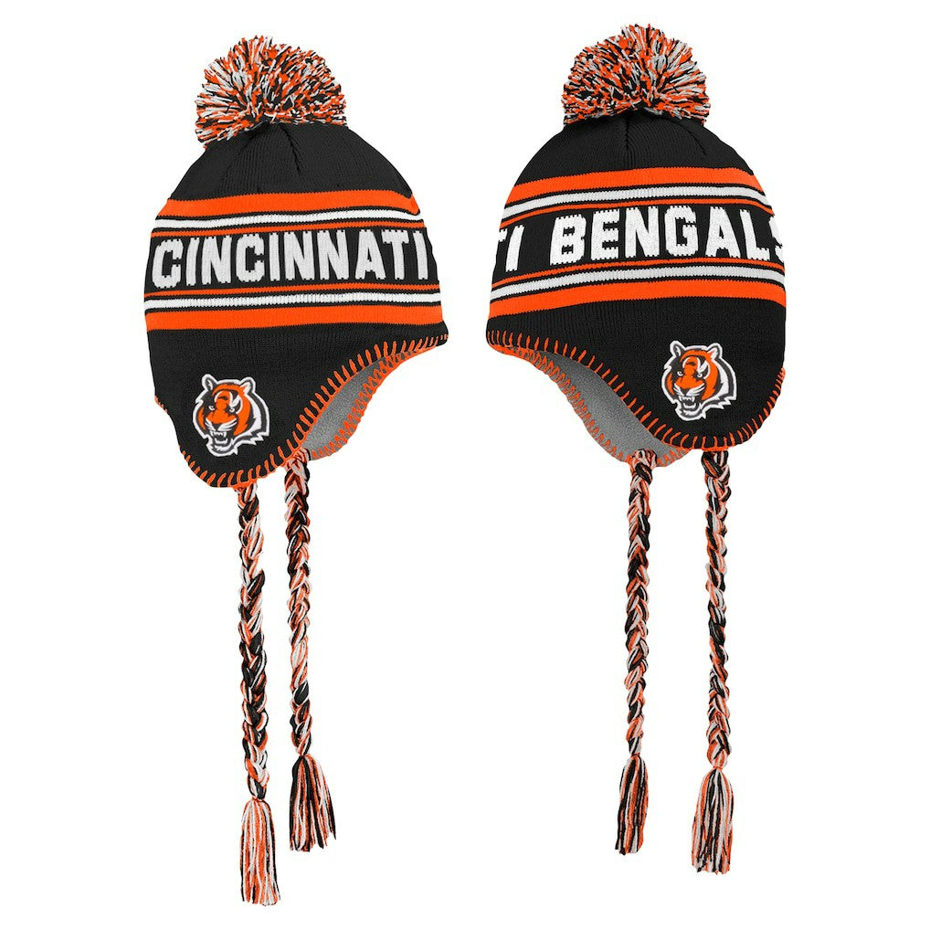 Preschool Jacquard Tassel Knit Hat with Pom - Cincinnati Bengals Hats