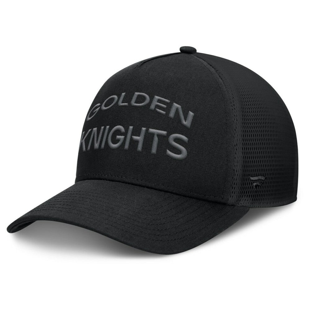 NHL Vegas Golden Knights Fanatics Authentic Pro Road Stack Text A-Frame Adjustable Hat