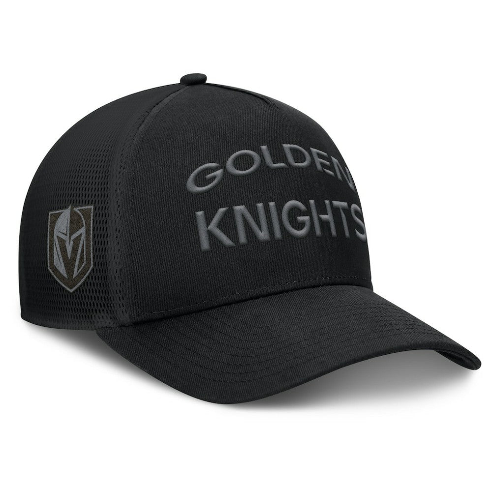 NHL Vegas Golden Knights Fanatics Authentic Pro Road Stack Text A-Frame Adjustable Hat