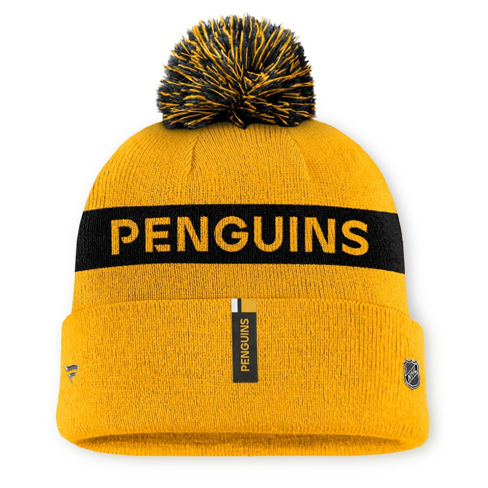 NHL Pittsburgh Penguins Fanatics Women's Authentic Pro Rink Cuffed Knit Hat with Pom