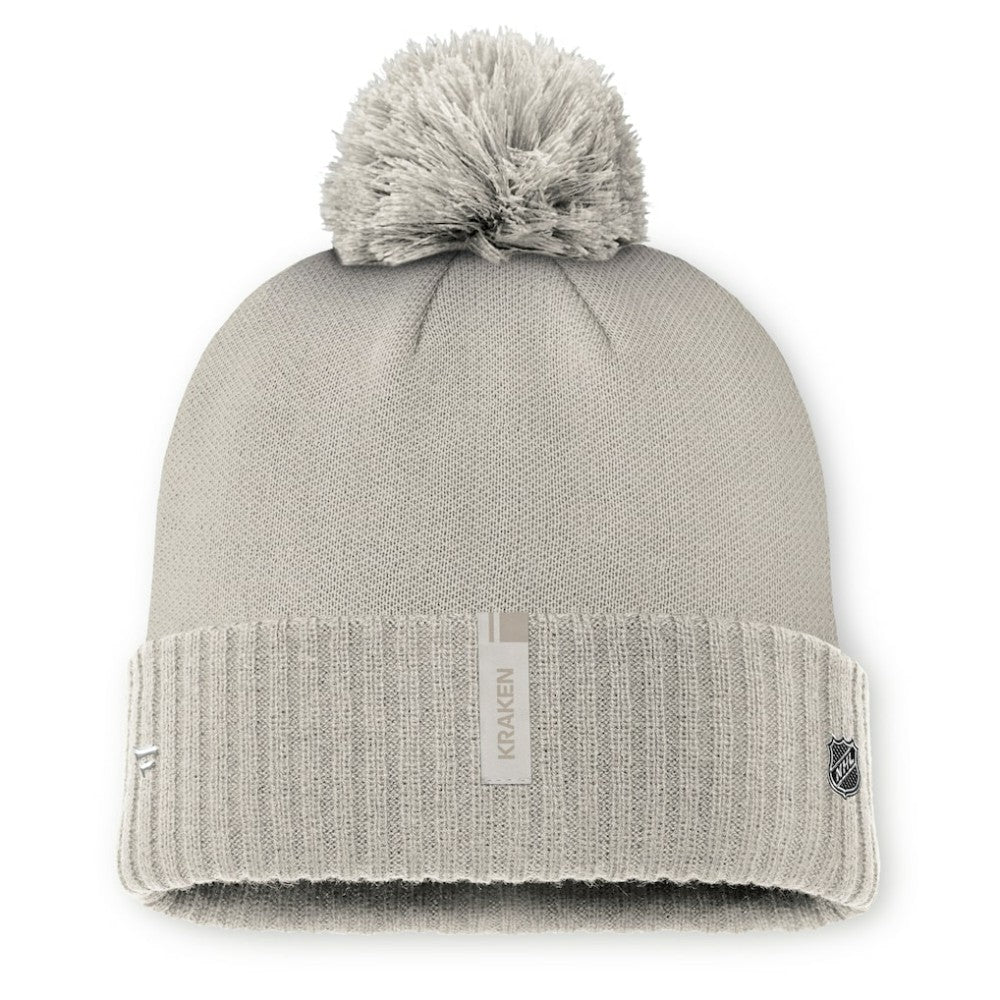 NHL Seattle Kraken Fanatics Women's Authentic Pro Road Cuffed Knit Hat with Pom
