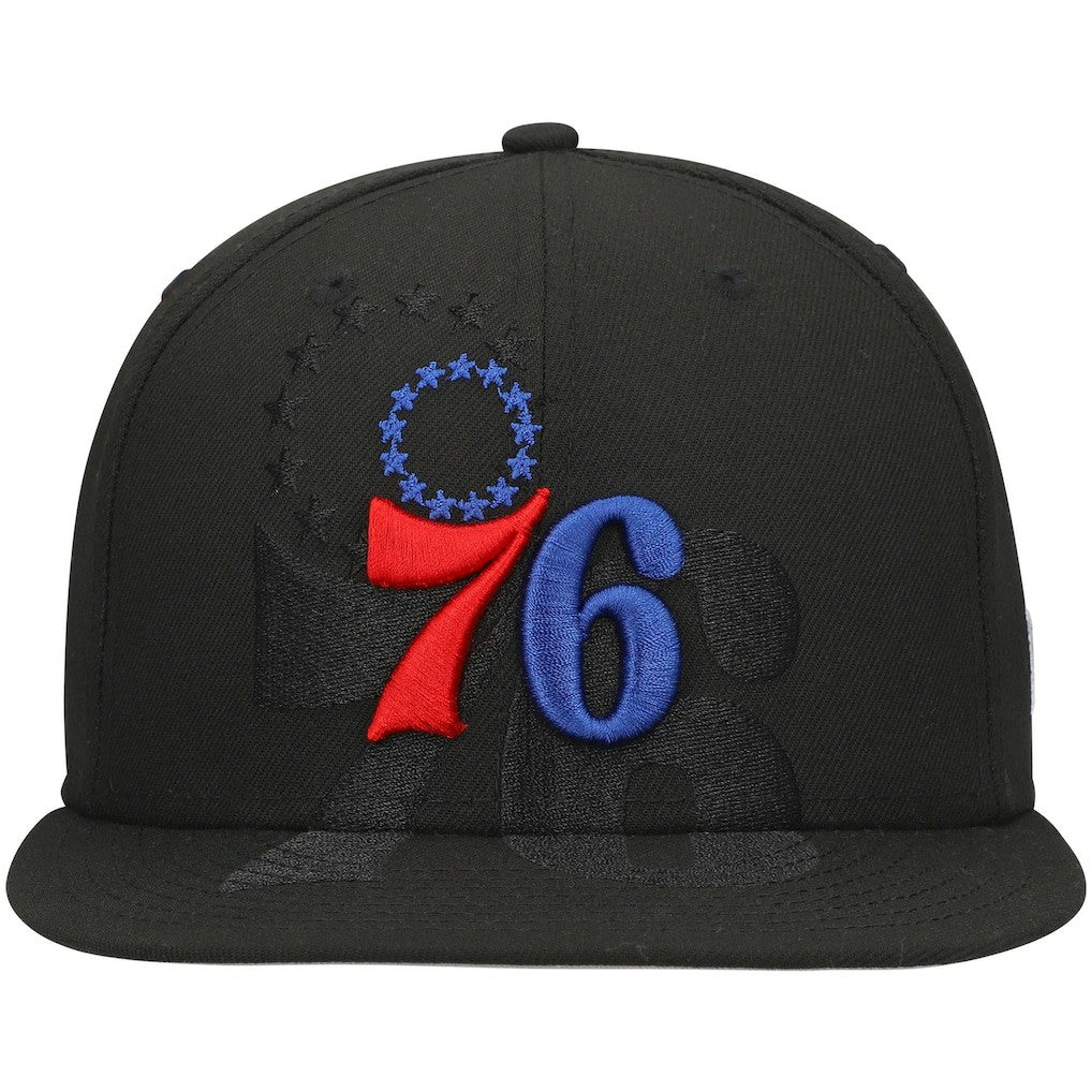 New Era Philadelphia 76ers Blackout Shadow Logo 59FIFTY Fitted Hat