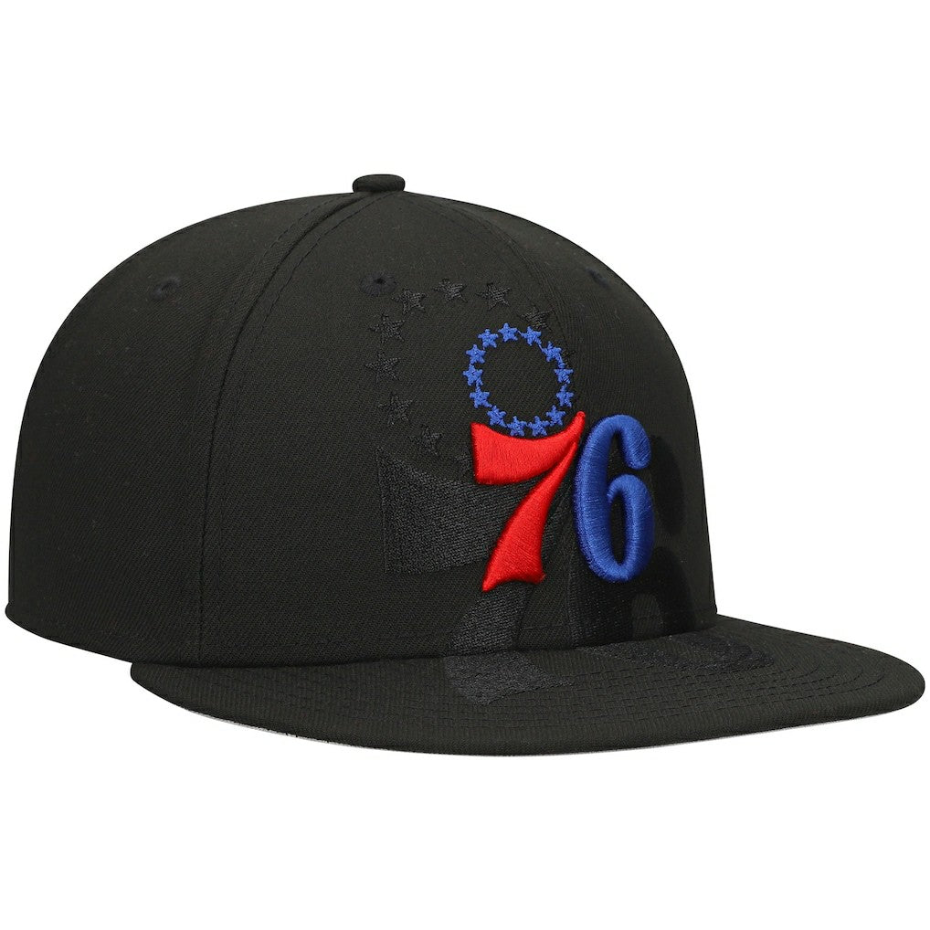 New Era Philadelphia 76ers Blackout Shadow Logo 59FIFTY Fitted Hat