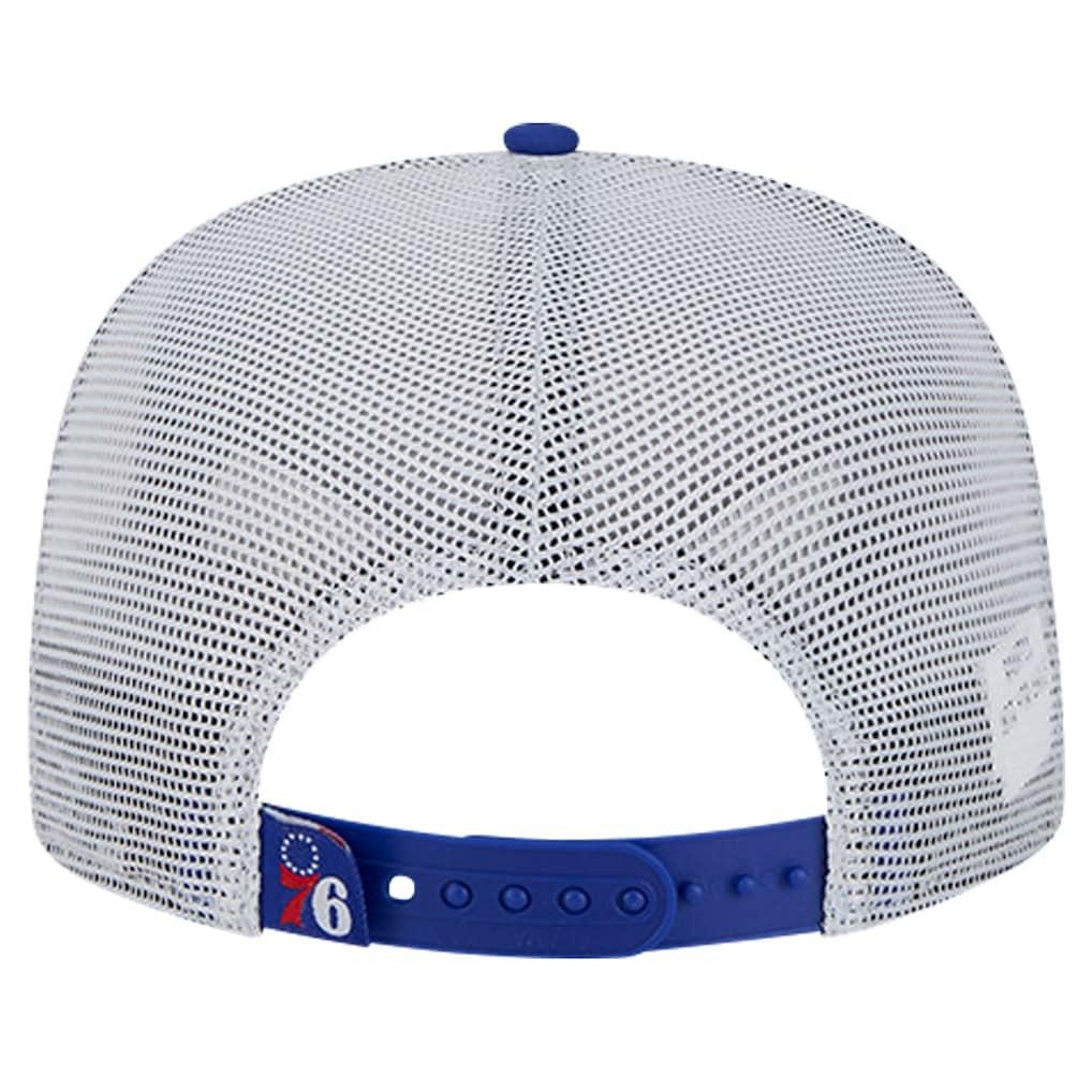 New Era Philadelphia 76ers Puff Print Team Code A-Frame 9FIFTY Trucker Snapback Hat