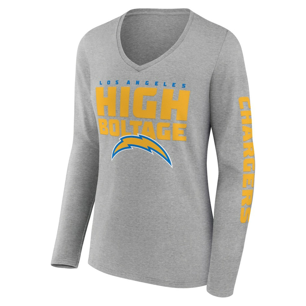 Hometown Sweep Long Sleeve V-Neck T-Shirt - Los Angeles Chargers T-shirts