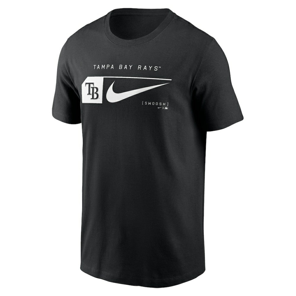 Black Tampa Bay Rays Nike Fashion Graphic Swoosh T-Shirt