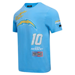 Justin Herbert  Pro Standard Fast Lane Name & Number Player T-Shirt - Los Angeles Chargers T-shirts