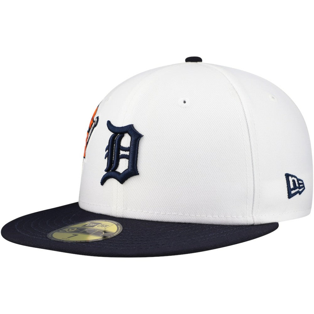 White/Navy Detroit Tigers New Era Major Sidepatch 59FIFTY Fitted Hat