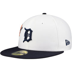 White/Navy Detroit Tigers New Era Major Sidepatch 59FIFTY Fitted Hat