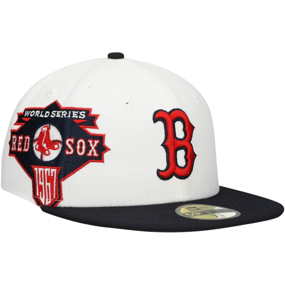 White/Navy Boston Red Sox New Era Major Sidepatch 59FIFTY Fitted Hat