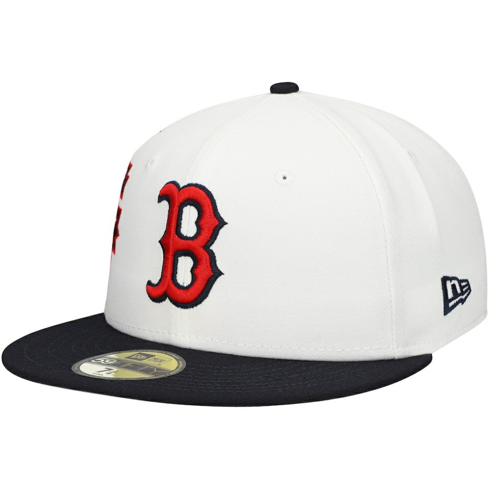 White/Navy Boston Red Sox New Era Major Sidepatch 59FIFTY Fitted Hat