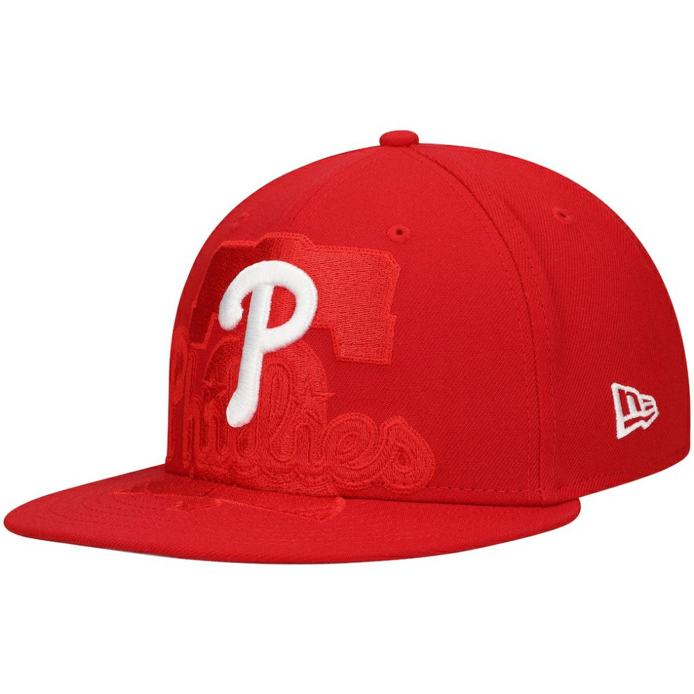 Red Philadelphia Phillies New Era Shadow Logo 59FIFTY Fitted Hat