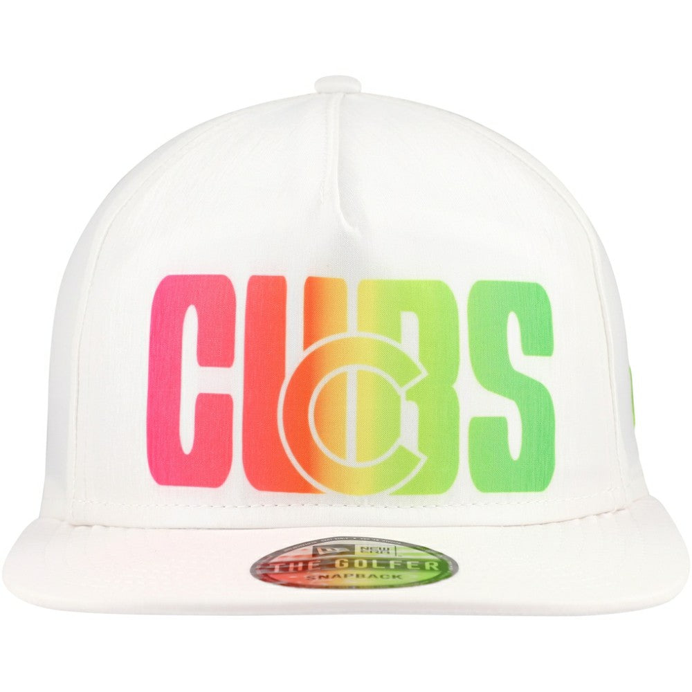White Chicago Cubs New Era Spring Spectrum Golfer Snapback Hat