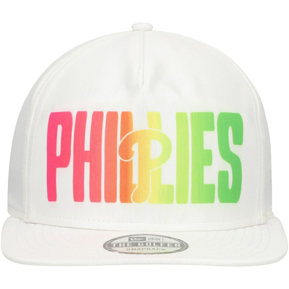 White Philadelphia Phillies New Era Spring Spectrum Golfer Snapback Hat