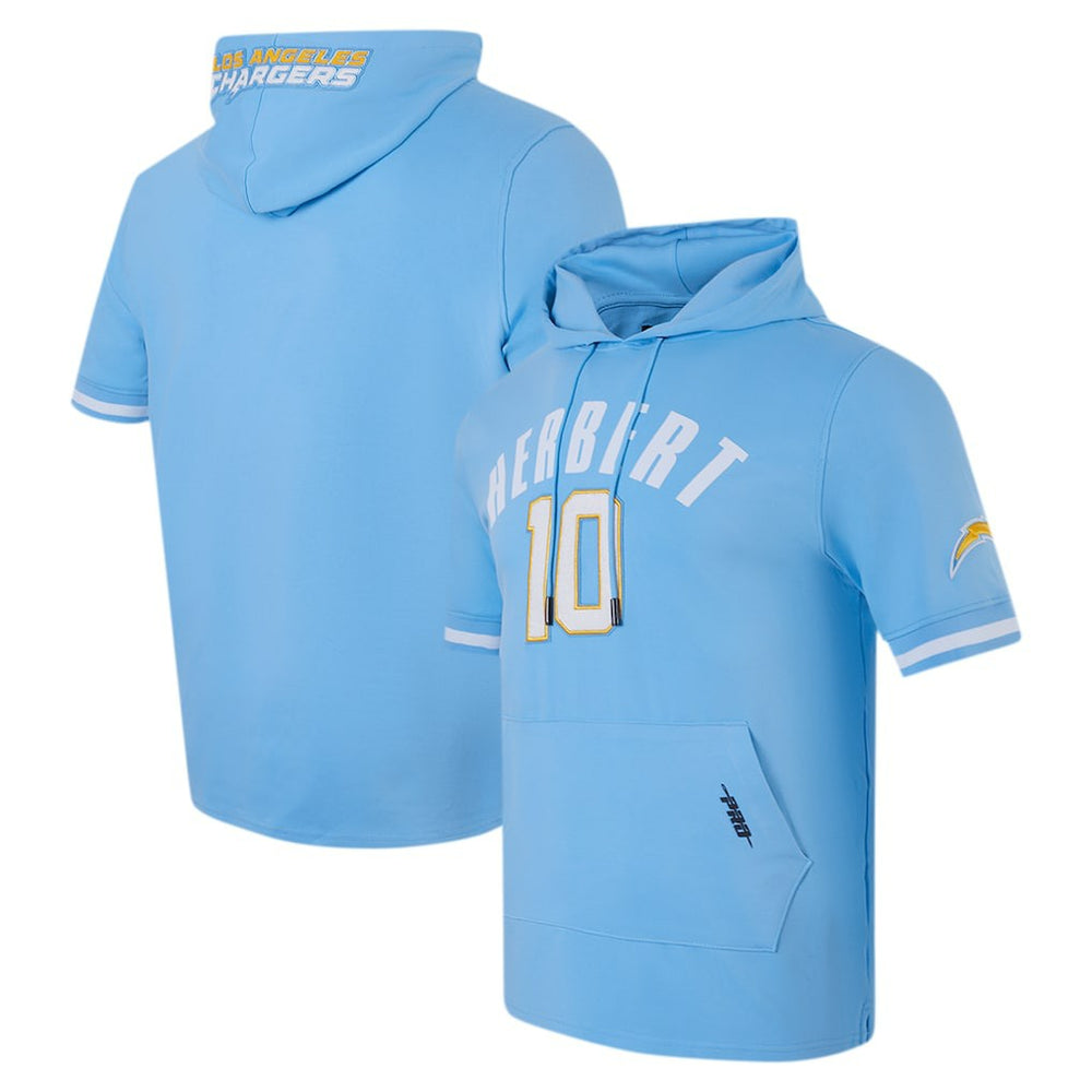 Justin Herbert  Pro Standard Player Name & Number Hoodie T-Shirt - Los Angeles Chargers Hoodies