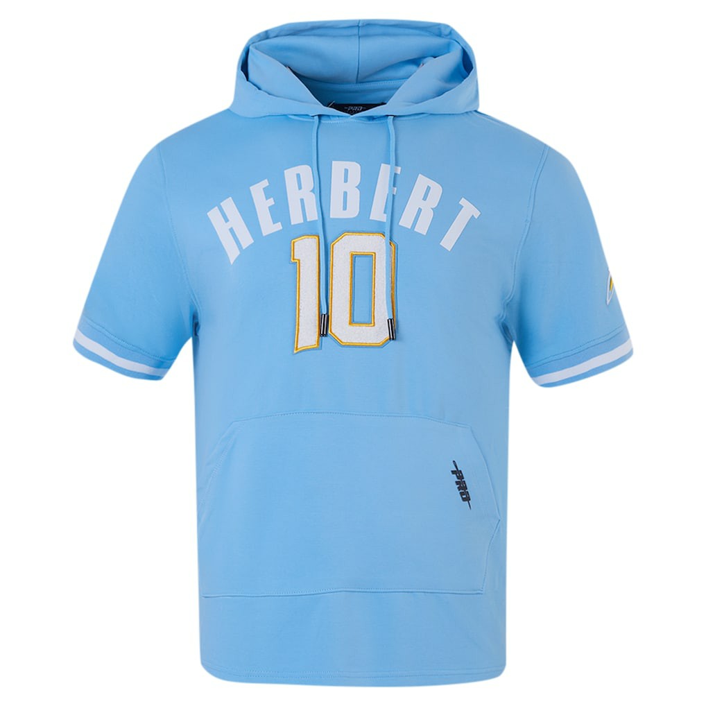Justin Herbert  Pro Standard Player Name & Number Hoodie T-Shirt - Los Angeles Chargers Hoodies