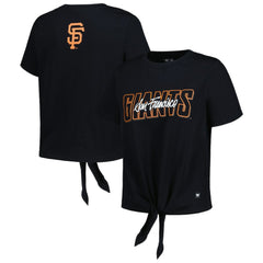 Black San Francisco Giants The Wild Collective Women's Twist Front T-Shirt