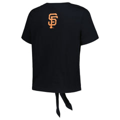 Black San Francisco Giants The Wild Collective Women's Twist Front T-Shirt