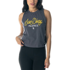 Charcoal San Diego Padres The Wild Collective Women's Side Knot Tank Top