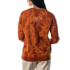Orange Baltimore Orioles The Wild Collective Women's Overdyed Pullover Sweatshirt