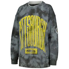 Charcoal Pittsburgh Pirates The Wild Collective Women's Overdyed Pullover Sweatshirt