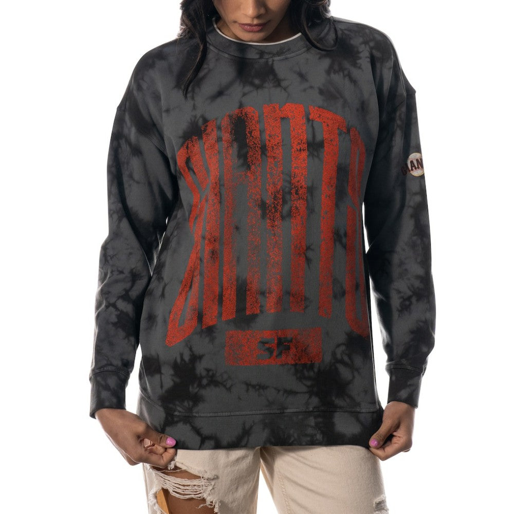 Charcoal San Francisco Giants The Wild Collective Women's Overdyed Pullover Sweatshirt