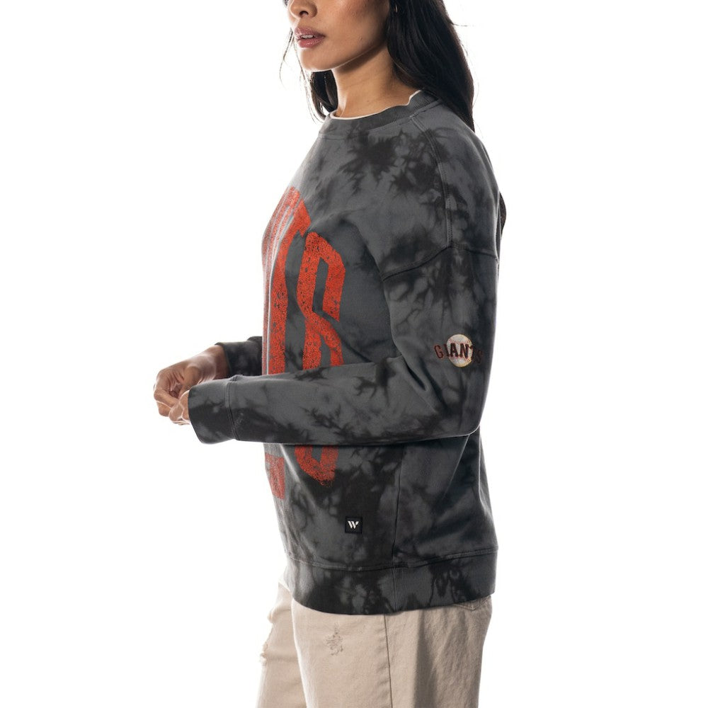 Charcoal San Francisco Giants The Wild Collective Women's Overdyed Pullover Sweatshirt