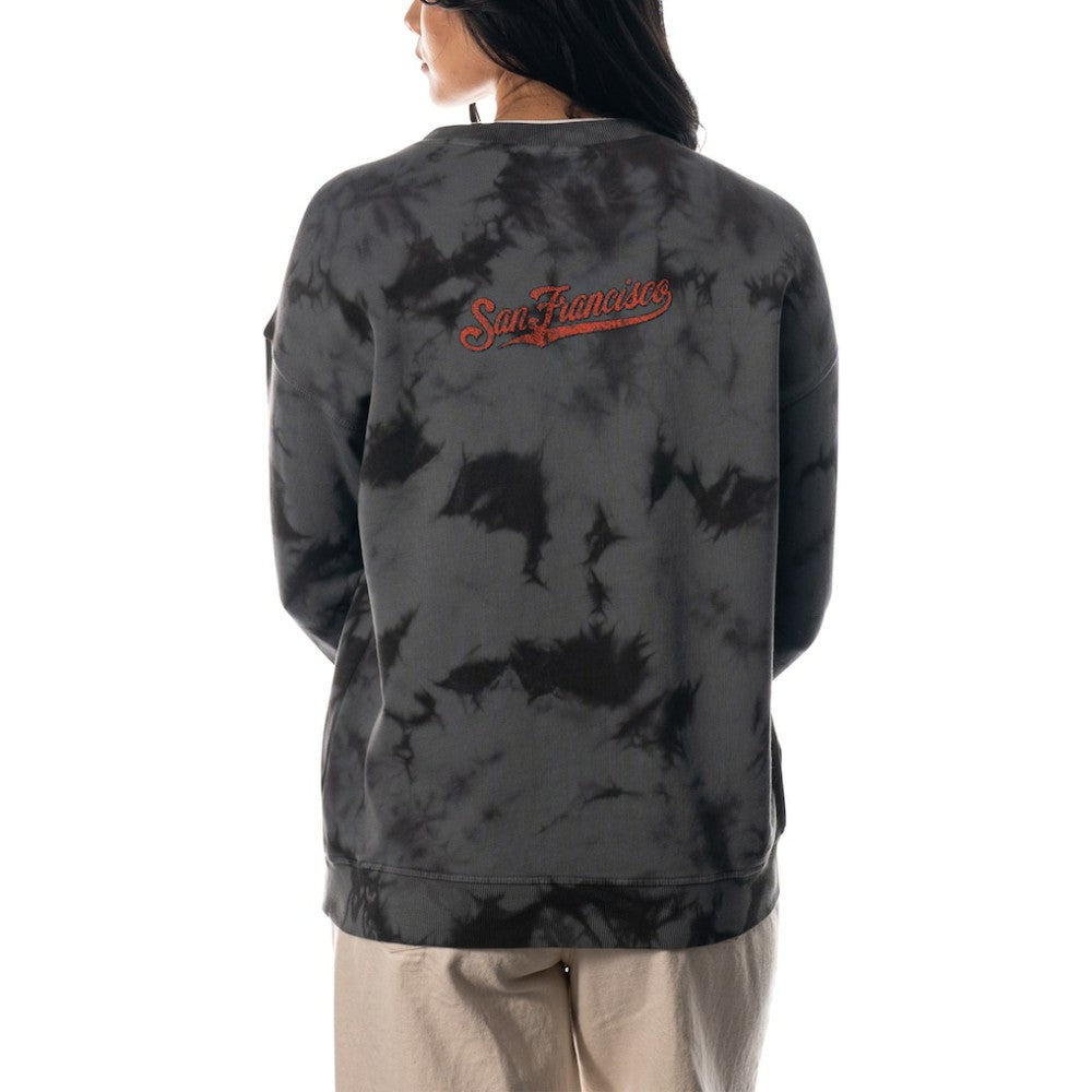 Charcoal San Francisco Giants The Wild Collective Women's Overdyed Pullover Sweatshirt