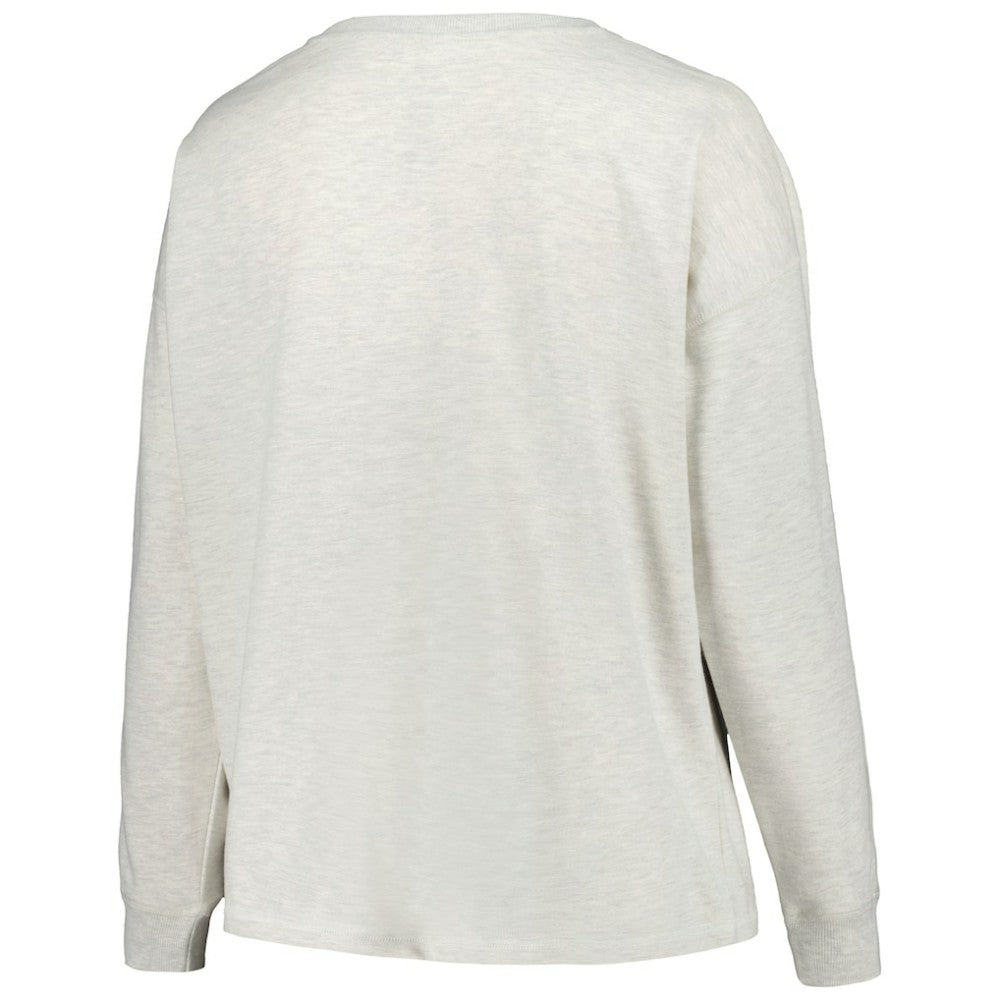 Oatmeal Houston Astros Profile Women's Plus Size French Terry Pullover Sweatshirt