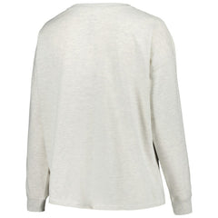 Oatmeal Houston Astros Profile Women's Plus Size French Terry Pullover Sweatshirt