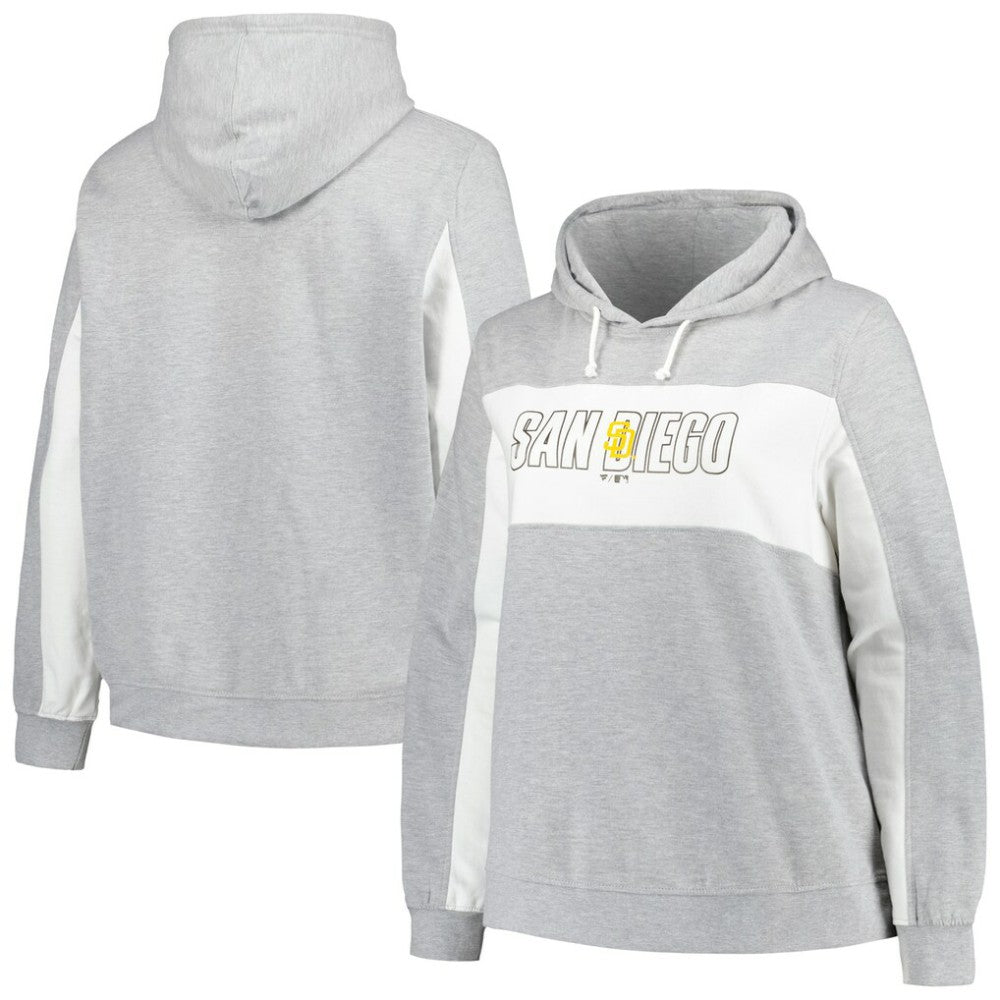 Heather Gray Profile San Diego Padres Women's Plus Size Pullover Hoodie