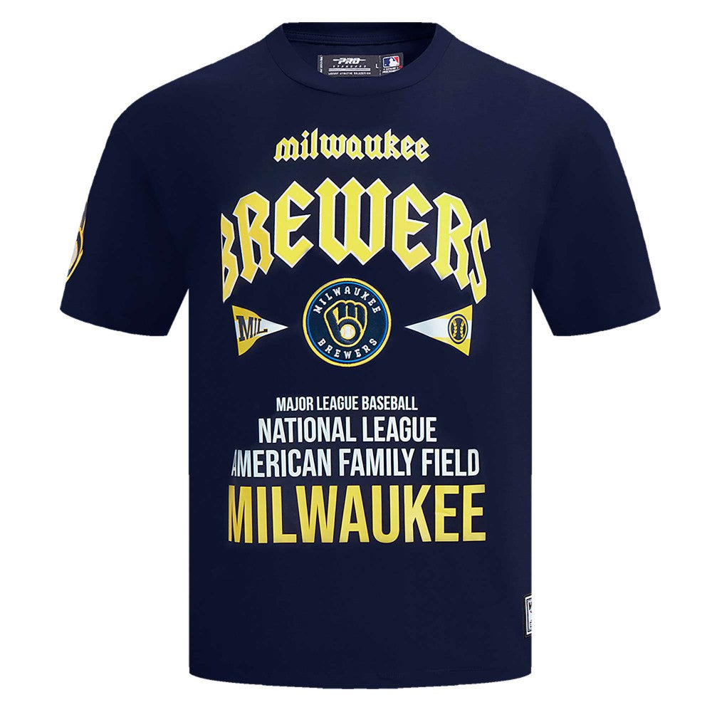 Navy Milwaukee Brewers Pro Standard Oversized City Tour T-Shirt