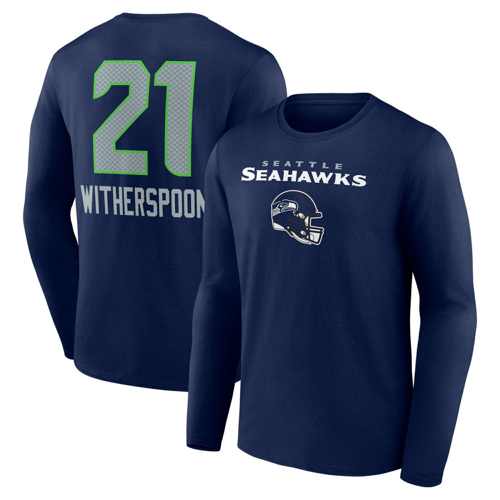 Devon Witherspoon  Team Wordmark Player Name & Number Long Sleeve T-Shirt - Seattle Seahawks T-shirts