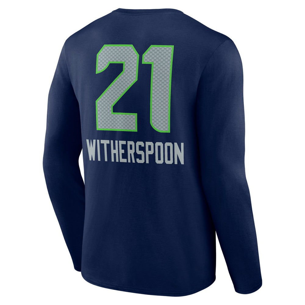 Devon Witherspoon  Team Wordmark Player Name & Number Long Sleeve T-Shirt - Seattle Seahawks T-shirts